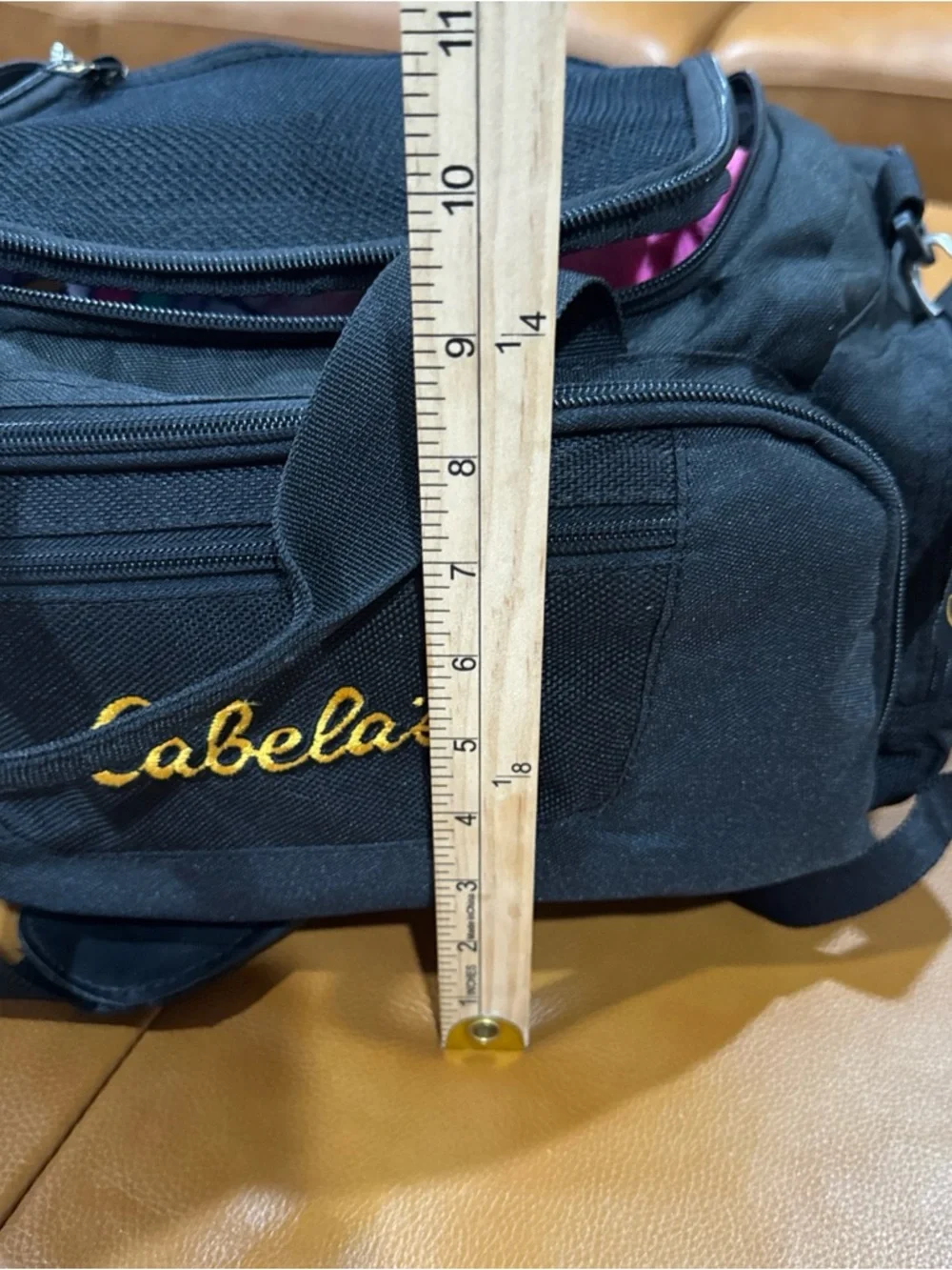 Cabela’s Small Gear Duffel Bag Black Multi Pocket Travel Gym Fishing Carryall